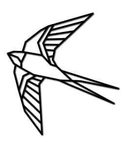 Dekoracja geometryczna 3D Ptak